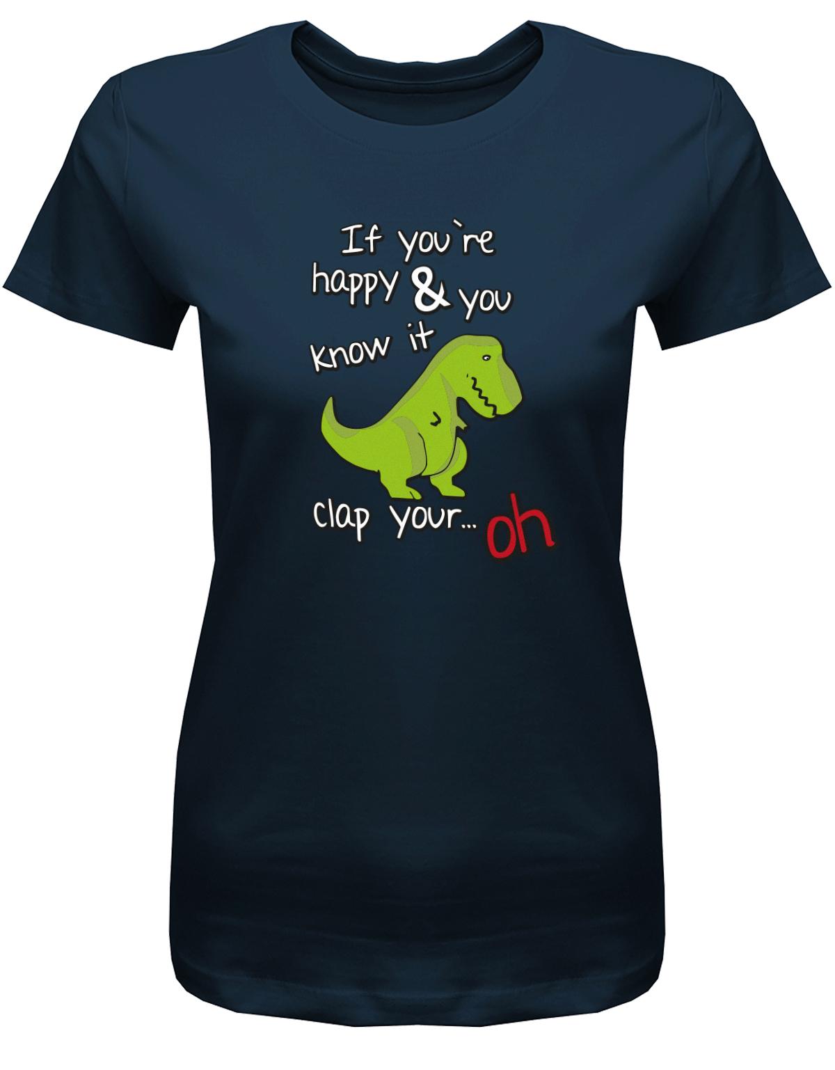 if-youre-happy-and-you-know-it-clap-your-hands-damen-Shirt-navy