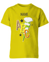Schulkind ABC Schultüte Große Buchstaben Sterne mit Name T-Shirt Gelb tshirt_bedrucken_shirt_bedruckt_bedrucktes_tshirt_textildruck_shirt_personalisieren_top_bedrucken_geschenk_fun_shirt_lustige_sprüche_