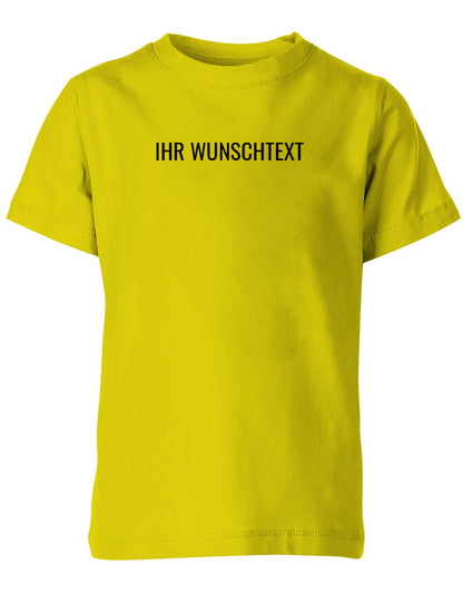 Kinder Tshirt mit Wunschtext.  Minimalistisches Design. Gelb