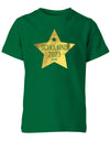 Goldener Stern Schulkind 2023 mit Name -Einschulung T-Shirt Grün