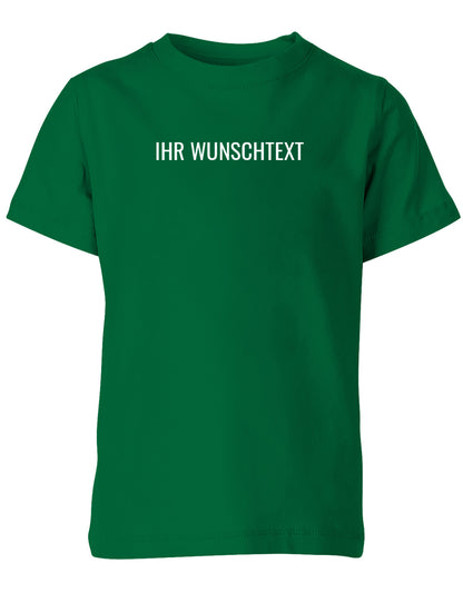Kinder Tshirt mit Wunschtext.  Minimalistisches Design. Grün