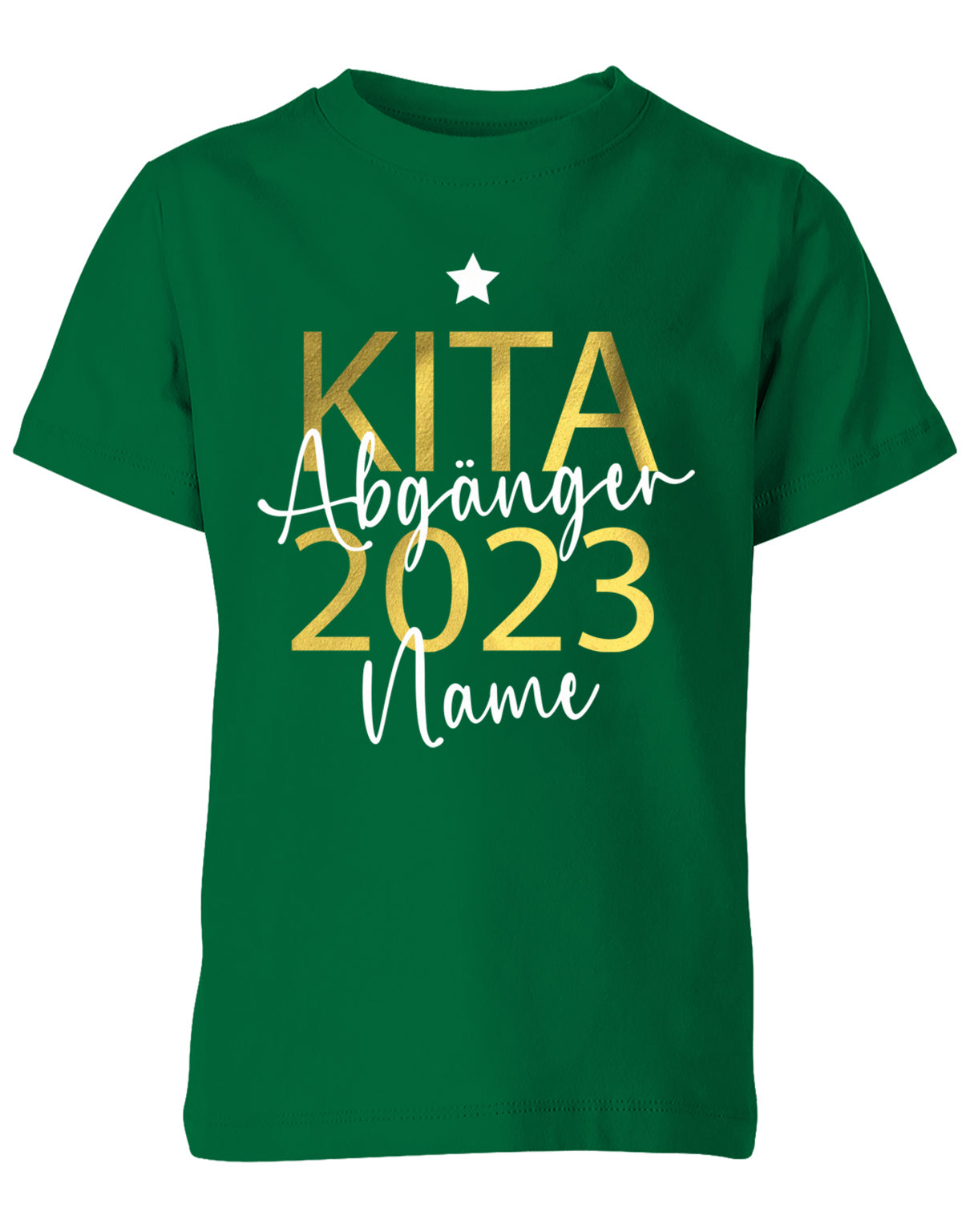 Kita Abgänger 2023 mit Name Gold Stern - Einschulung T-Shirt
