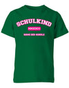 Schulkind 2023 - High-School Design Römischen Jahreszahl Einschulung T-Shirt Pink Grün