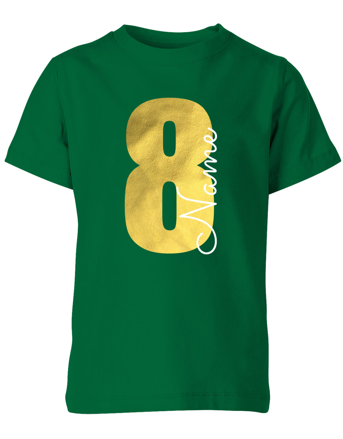 Geburtstags T-Shirt 8 Jahre Junge und Mädchen Goldene 8 mit Namen