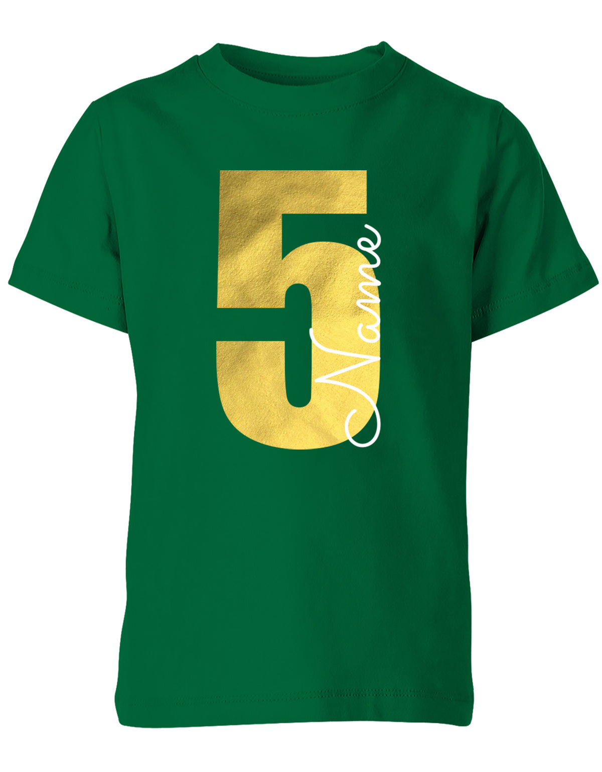 Geburtstags T-Shirt 5 Jahre Junge und Mädchen Goldene 5 mit Namen 
