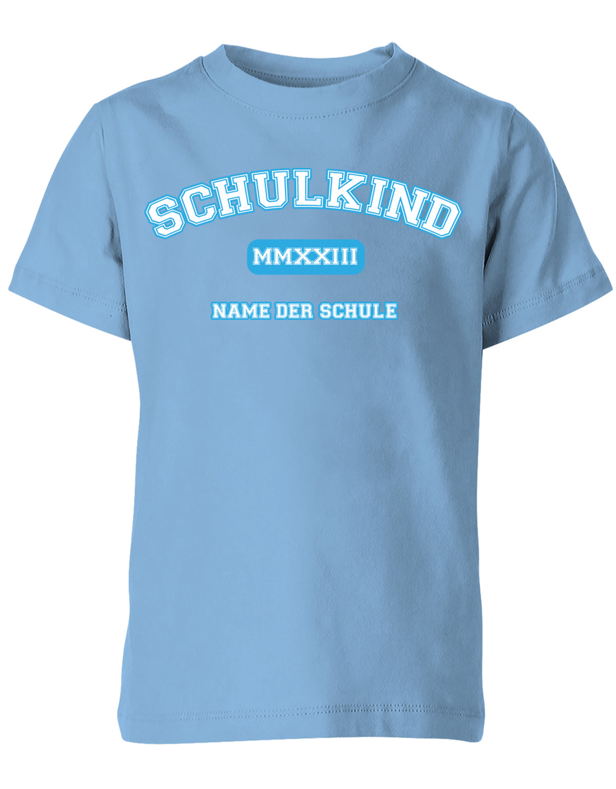 Schulkind 2023 - High-School Design Römischen Jahreszahl Einschulung T-Shirt Blau Hellblau