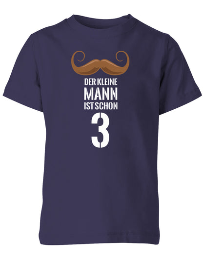 T Shirt 3 Geburtstag Junge Baby. Der kleine Mann ist schon 3 mit Bart. Navy