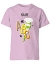 Schulkind ABC Schultüte Große Buchstaben Sterne mit Name T-Shirt Rosa tshirt_bedrucken_shirt_bedruckt_bedrucktes_tshirt_textildruck_shirt_personalisieren_top_bedrucken_geschenk_fun_shirt_lustige_sprüche_