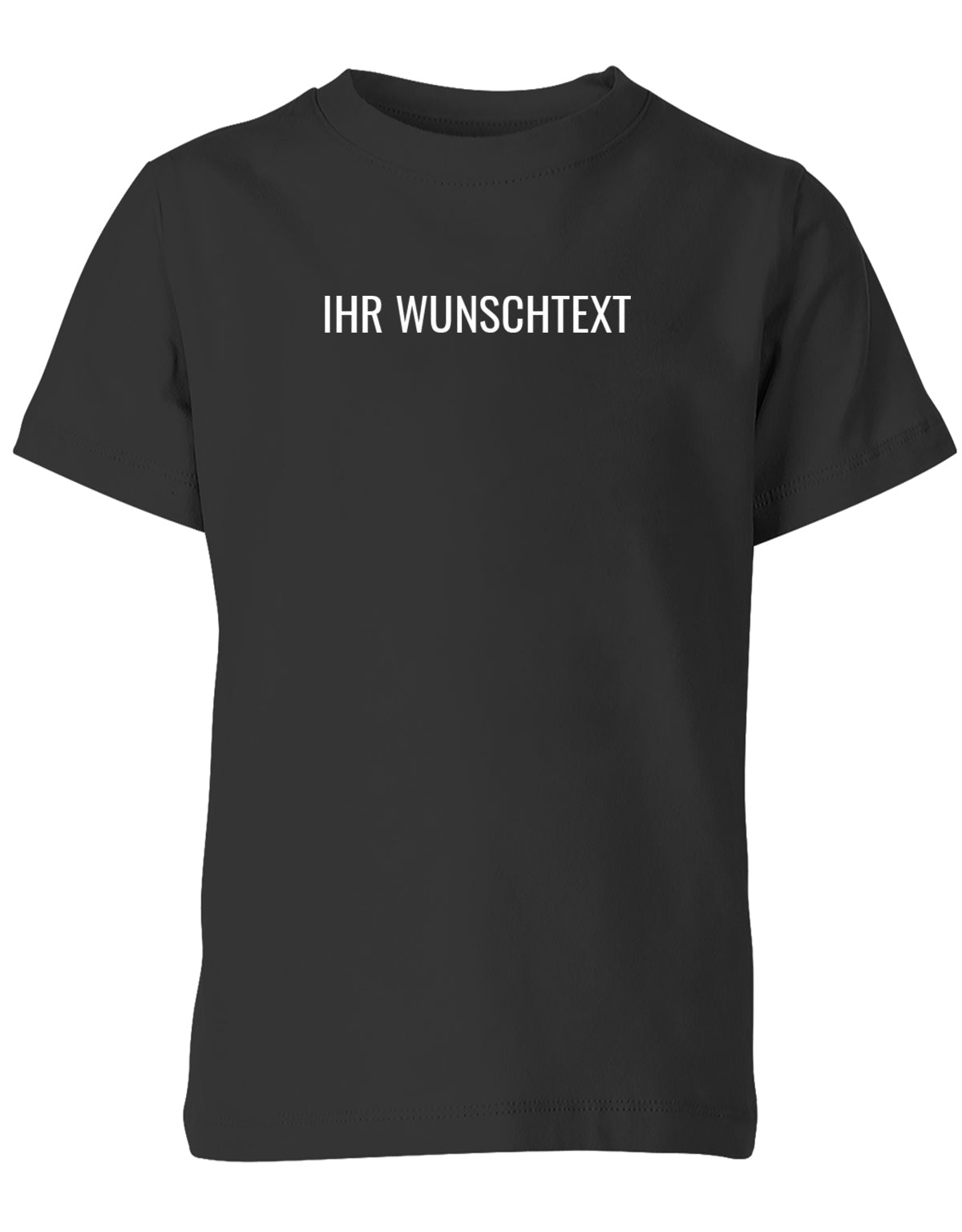 Kinder Tshirt mit Wunschtext.  Minimalistisches Design. Schwarz