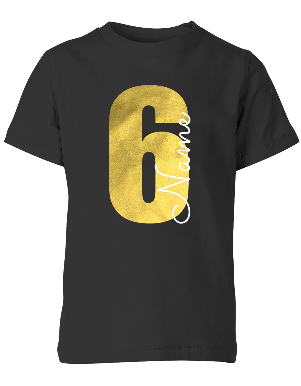 Geburtstags T-Shirt 6 Jahre Junge und Mädchen Goldene 6 mit Namen