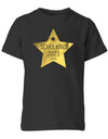 Goldener Stern Schulkind 2023 mit Name -Einschulung T-Shirt Schwarz