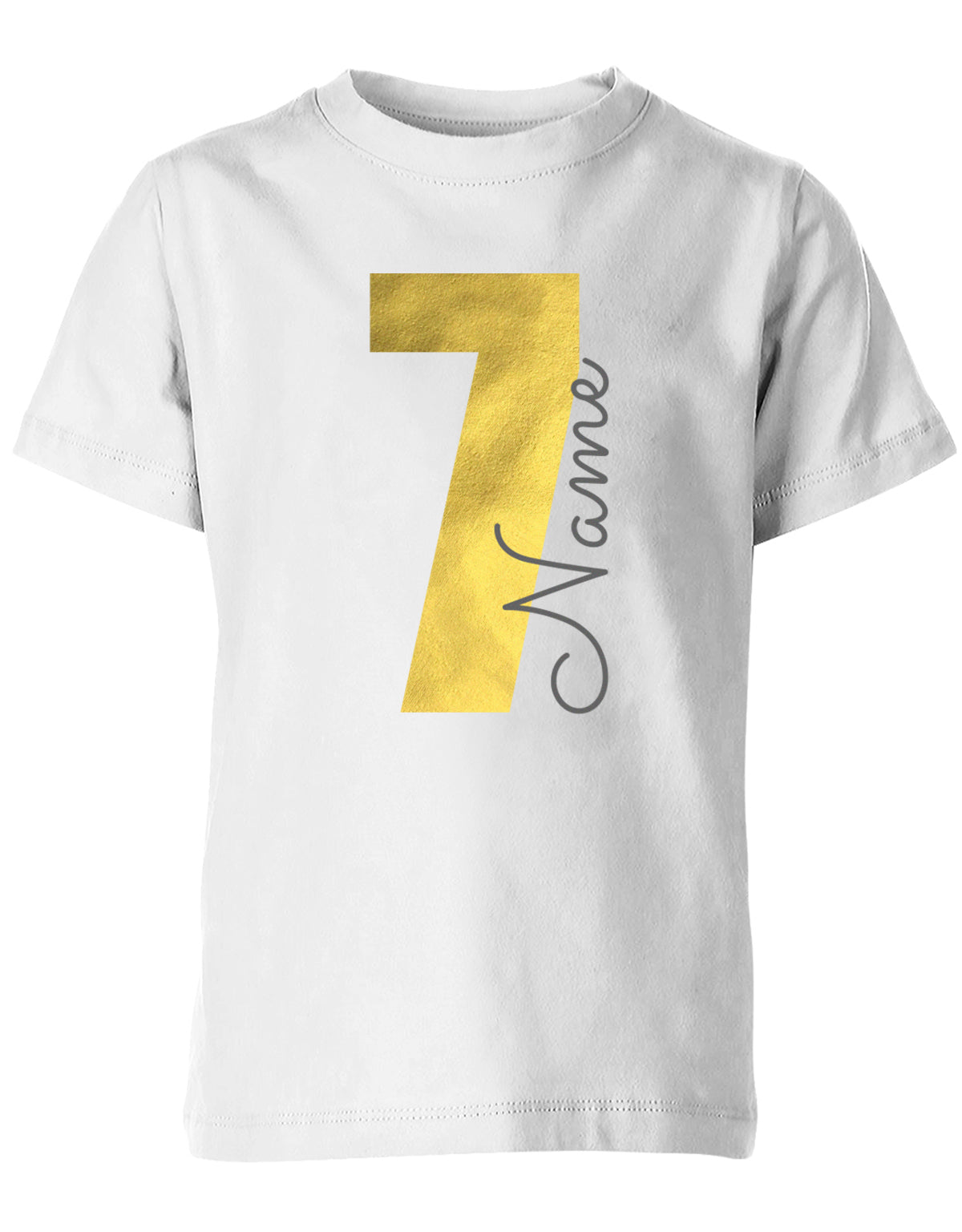 Geburtstags T-Shirt 7 Jahre Junge und Mädchen Goldene 7 mit Namen