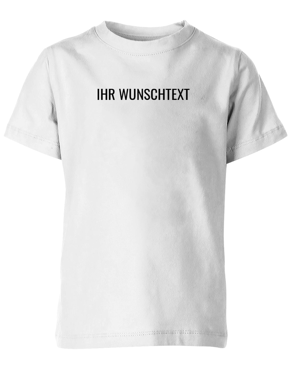 Kinder Tshirt mit Wunschtext.  Minimalistisches Design. Weiss