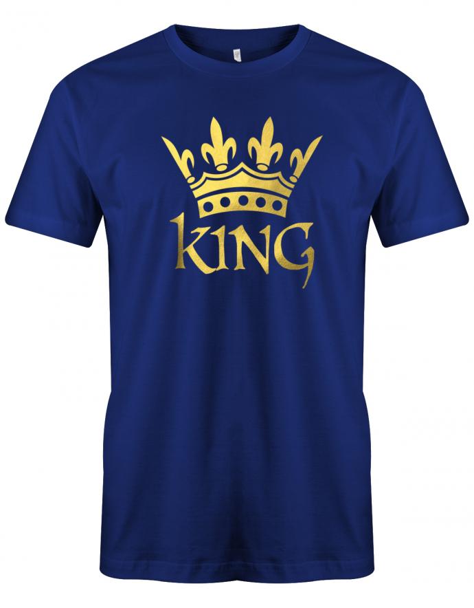 king-und-Queen-Krone-couple-partner-Herren-t-Shirt-royalblau