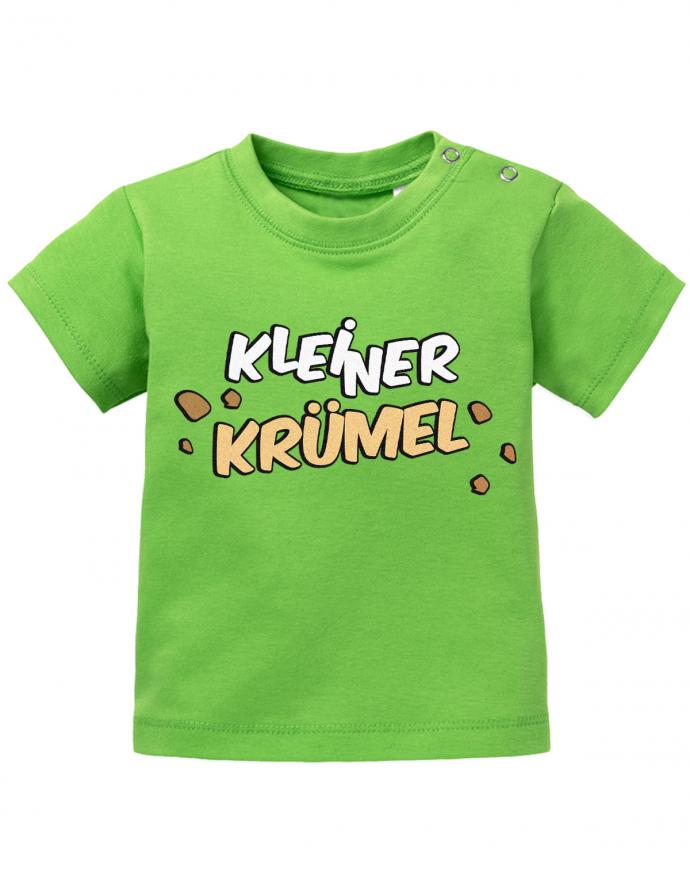 Lustiges süßes Sprüche Baby Shirt Kleiner Krümel mit Kekskrümel Grün