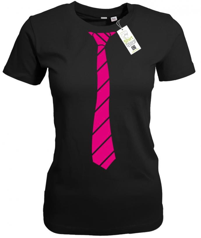 krawattebuisness-pink-damen-schwarz