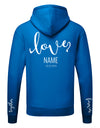 Pärchen Hoodie Love personalisiert mit Namen Couple Hoodie myShirtStore Royalblau