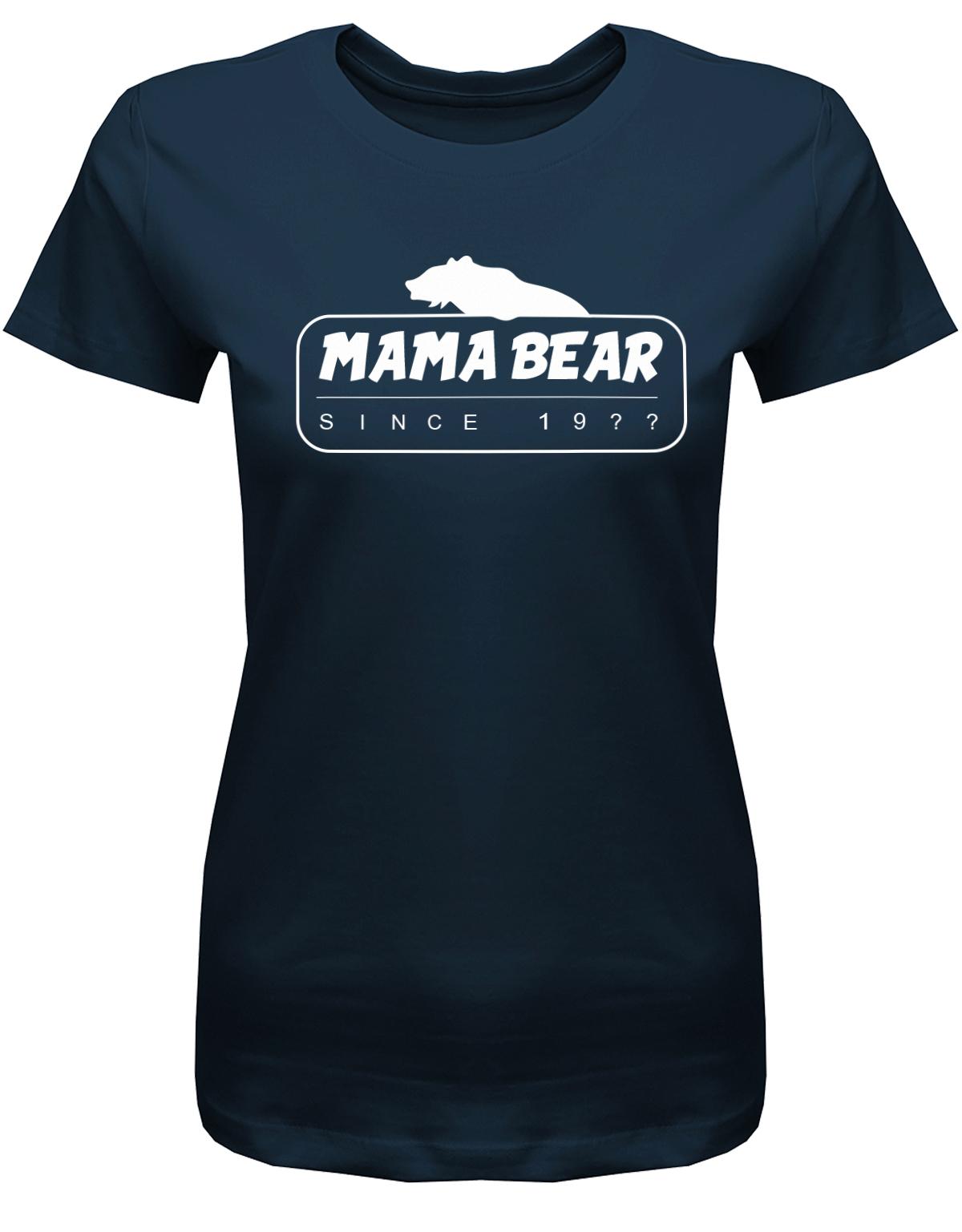 mama-Bear-Since-Wunschjahr-Damen-mama-Shirt-Navy