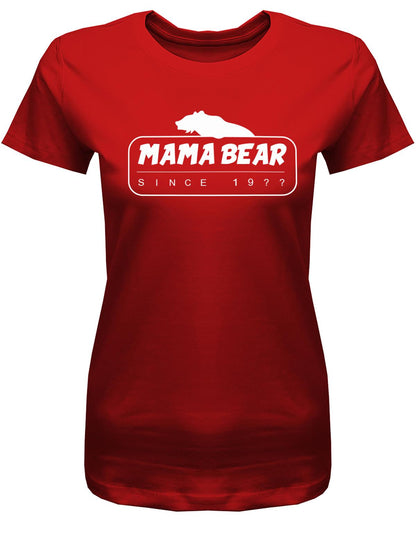 mama-Bear-Since-Wunschjahr-Damen-mama-Shirt-Rot