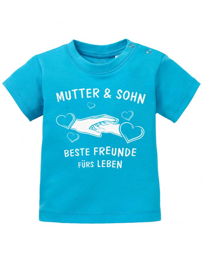 mutter-und-sohn-beste-freudne-f-rs-leben-Hand-Herzchen-baby-Shirt-Blau