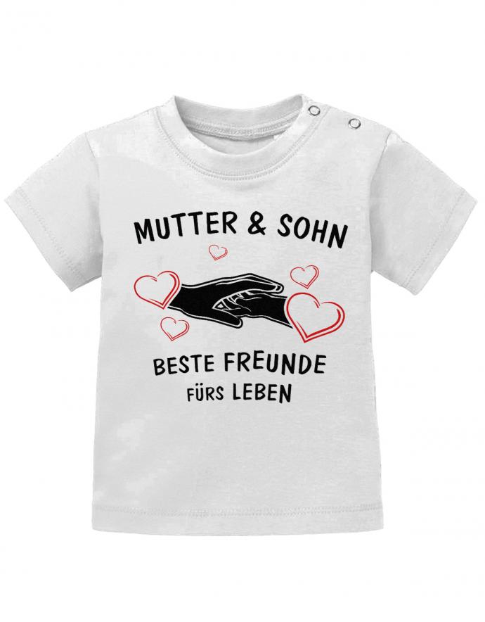 mutter-und-sohn-beste-freudne-f-rs-leben-Hand-Herzchen-baby-Shirt-Weiss