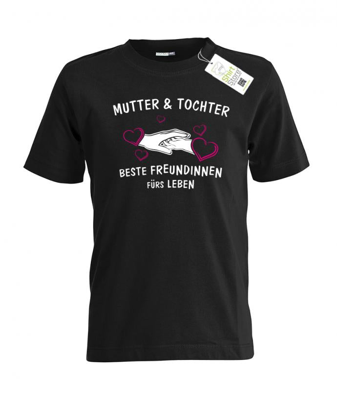 mutter-und-tochter-beste-freundinnen-f-rs-leben-kinder-shirt-schwarz