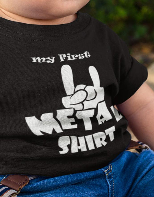 Lustiges Sprüche Baby Shirt my First metal Shirt - Mein erstes Metal Shirt.