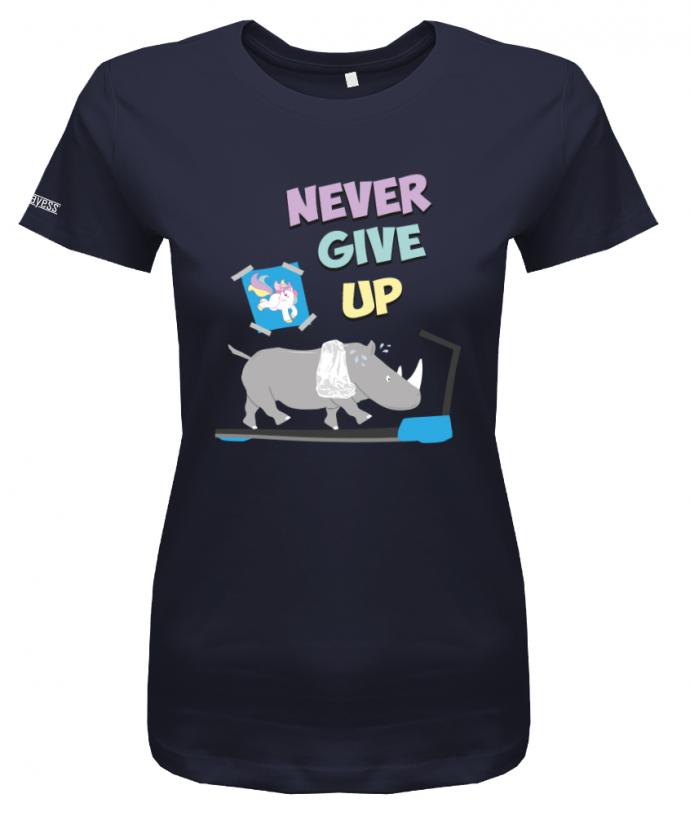 never-give-up-damen-shirt-navy