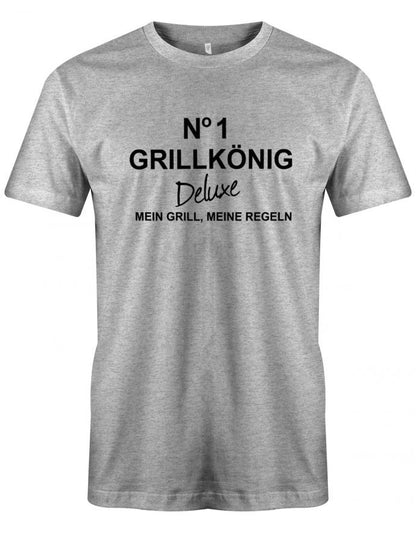 no1-Grillk-nig-Deluxe-Mein-Grill-meine-Regeln-Herren-Shirt-grau