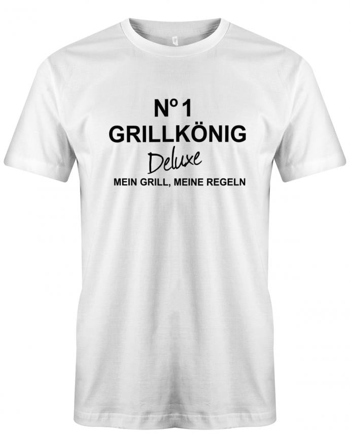 no1-Grillk-nig-Deluxe-Mein-Grill-meine-Regeln-Herren-Shirt-weiss