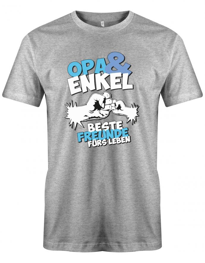 Opa Enkel Shirt - Opa & Enkel beste Freunde fürs Leben Faust an Faust. Grau