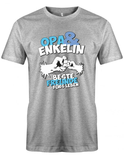 Opa Enkelin Shirt - Opa & Enkelin beste Freunde fürs Leben Faust an Faust. Grau