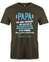 Papa ich habe versucht das beste Geschenk zu finden hast ja mich - Wunschname - Papa Shirt Herren Army