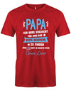 Papa ich habe versucht das beste Geschenk zu finden hast ja mich - Wunschname - Papa Shirt Herren Rot