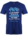 Papa ich habe versucht das beste Geschenk zu finden hast ja mich - Wunschname - Papa Shirt Herren Royalblau