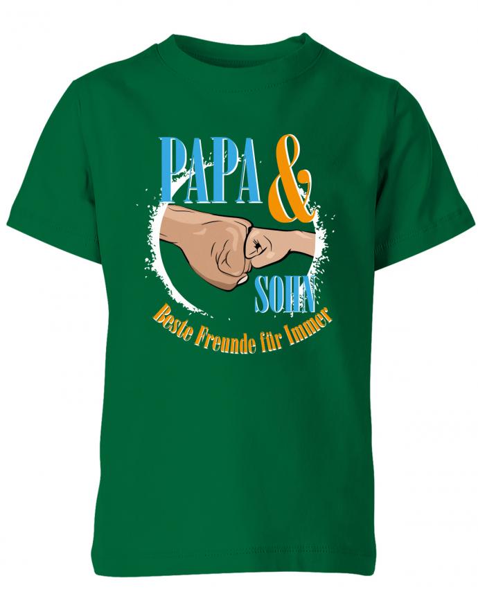 papa-und-sohn-beste-freunde-f-rs-leben-kinder-shirt-gruen