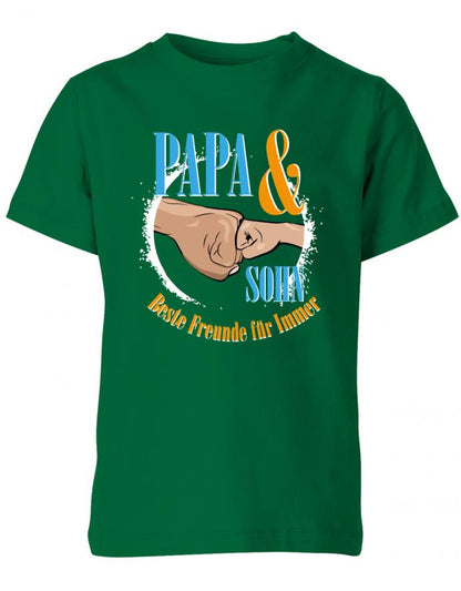 papa-und-sohn-beste-freunde-f-rs-leben-kinder-shirt-gruen