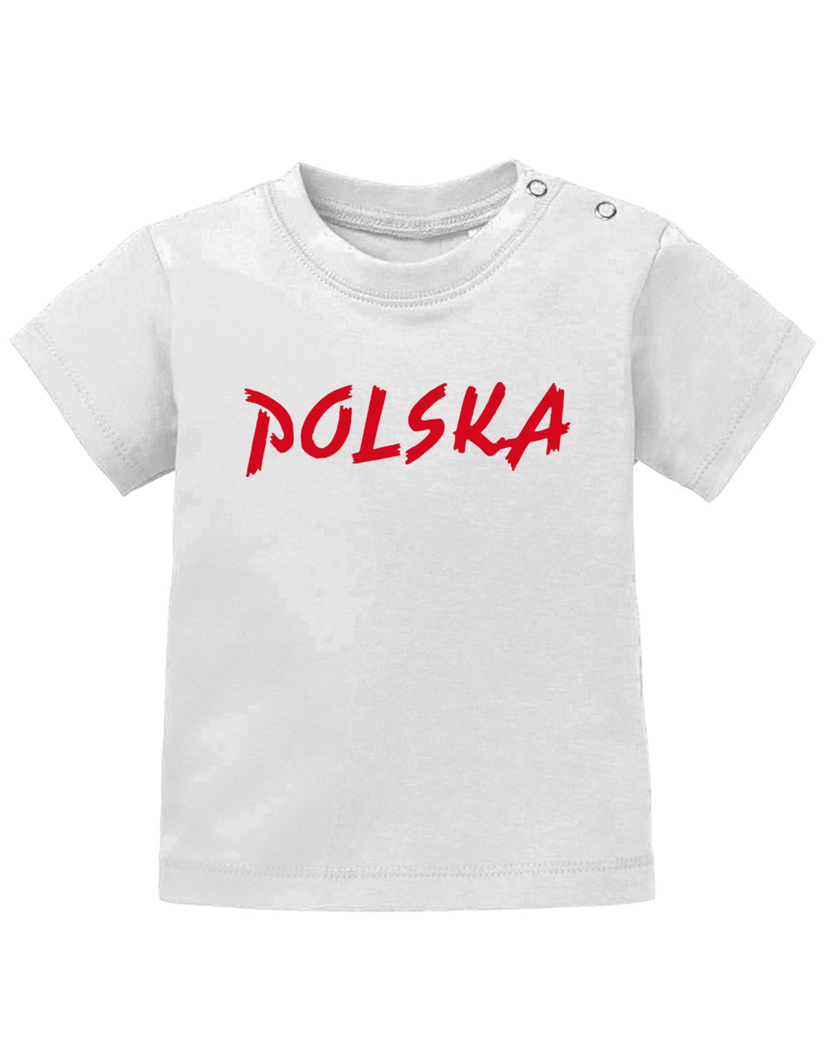 polska-SChriftzug-Baby-Shirt-Weiss