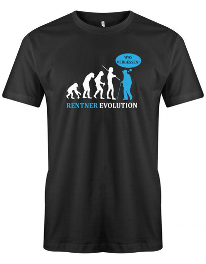 rentner-evolution-herren-shirt-schwarz bedrucktes_tshirt_shirt_bedrucken_t-shirt_bedrucktes_shirt_rente_ruhestand_offiziell_im_ruhestand_personalisiertes_shirt_textildruck_