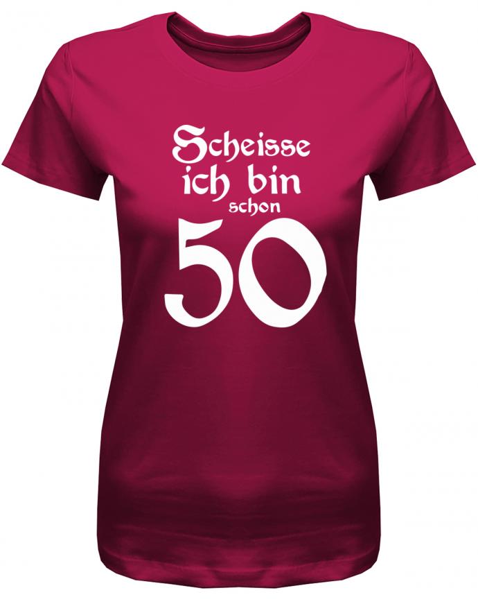 Lustiges T-Shirt zum 50. Geburtstag für die Frau Bedruckt mit Scheisse ich bin schon 50. Sorbet