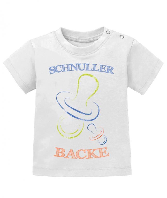 Cooles, freches Baby Shirt Schnuller Backe mit 2 Schnuller Weiss