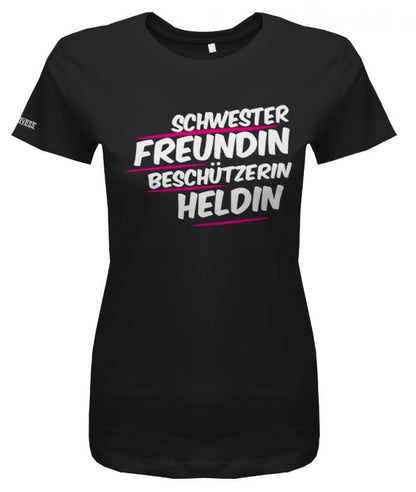 schwester-freundin-heldin-damen-shirt-schwarz