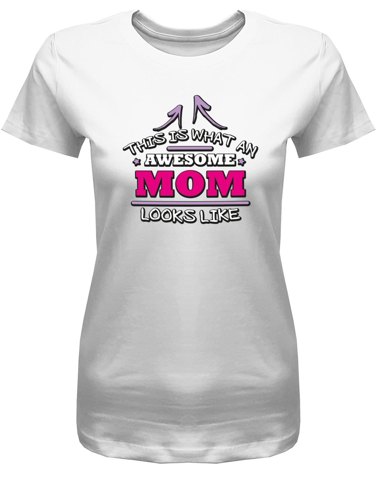 this-is-what-an-awesome-Mom-looks-like-Damen-Shirt-Weiss