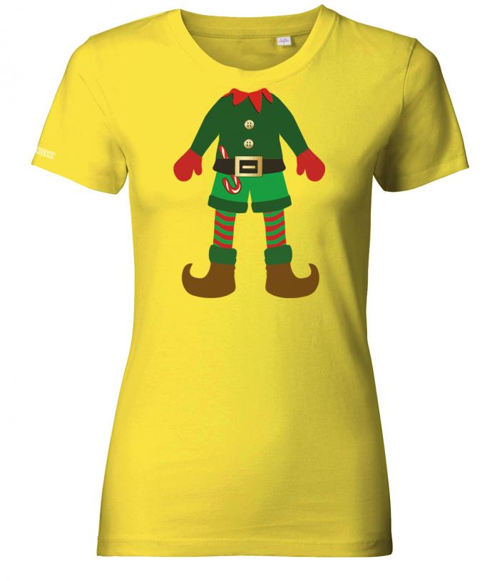 weihnachtself-mini-damen-shirt-gelb