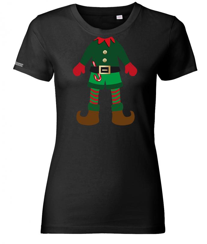 weihnachtself-mini-damen-shirt-schwarz