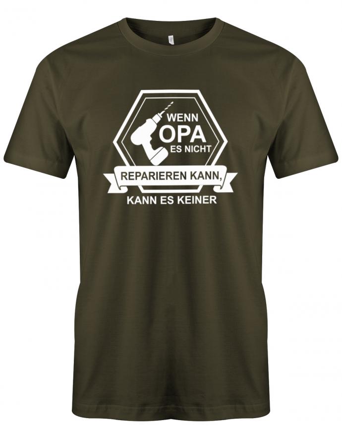Opa T-Shirt – Wenn Opa es nicht reparieren kann, kann es keiner. Akkuschrauber Design. Army