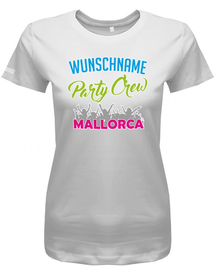 wunschname-party-crew-mallorca-damen-shirt-weiss