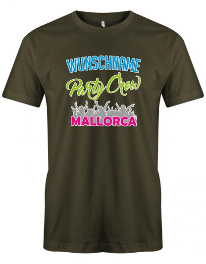 wunschname-party-crew-mallorca-herren-shirt-army