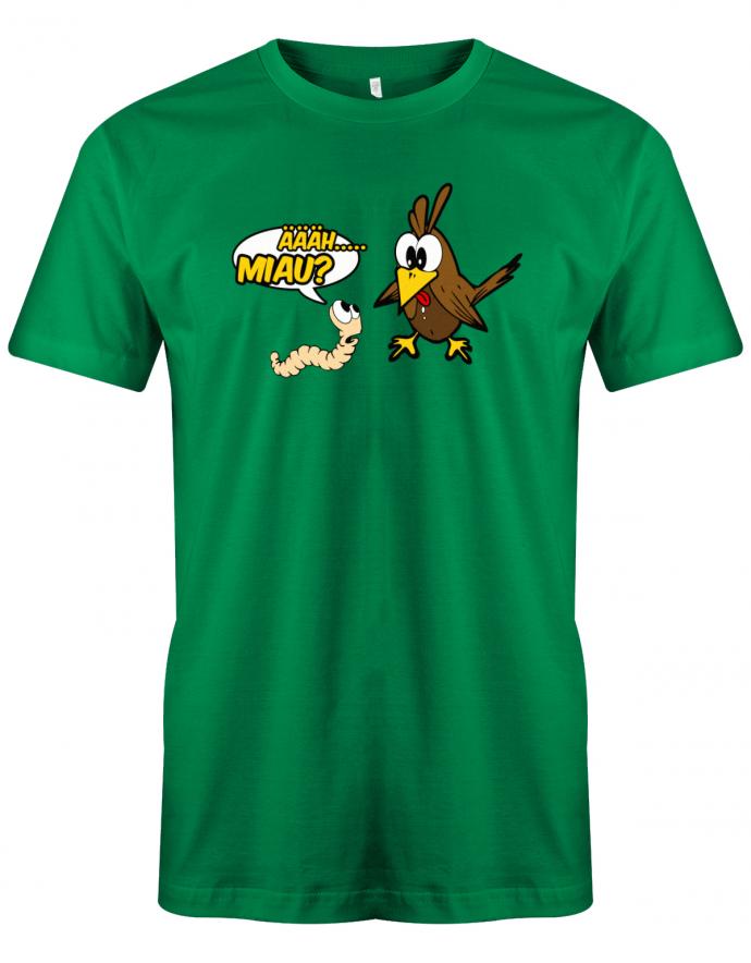Ähhh Miau - Vogel Wurm Fun - Herren T-Shirt Grün