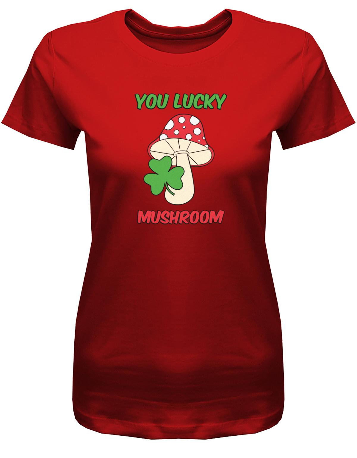 you-lucky-mushroom-Damen-Shirt-Rot